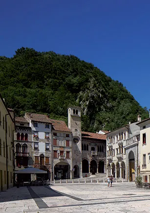 The historic center of Serravalle in Vittorio Veneto, Treviso.